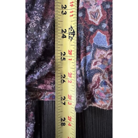 Floral Long Sleeve Knit Tunic Sweater Women’s Size L Bohemian Hippie Patchwork - Picture 5 of 10